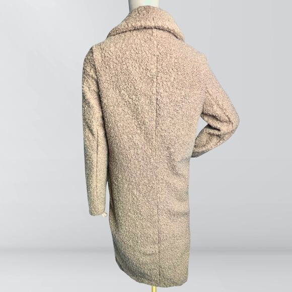 NWT Dynamite Manteau Teddy Bear Brown Long Coat In Pebble Stone - Picture 3 of 4